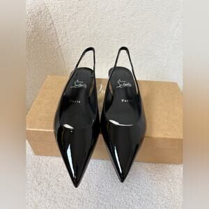 Hot Chickita Patent Red Sole Slingback Flats 39.5